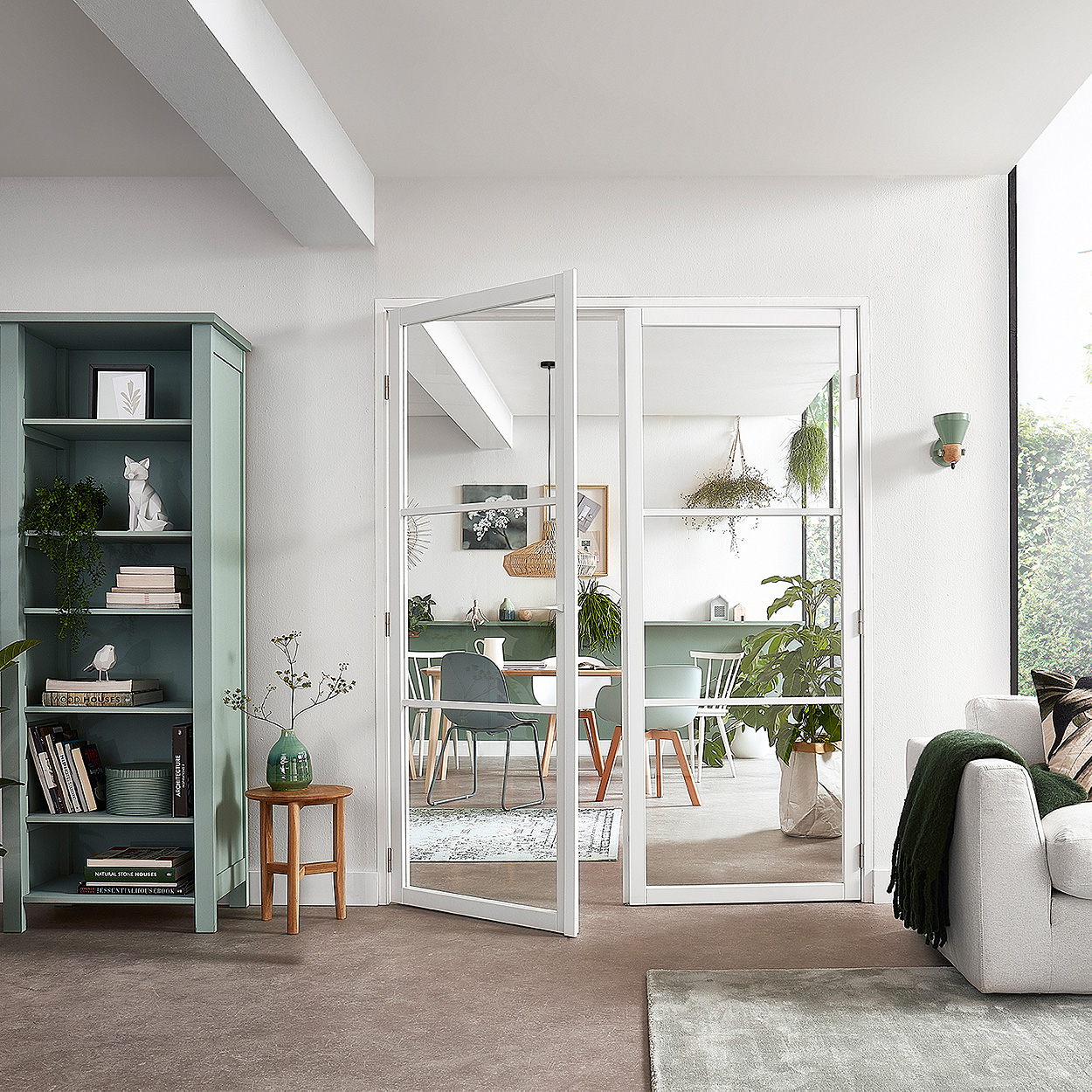 Binnendeur Skantrae SSL 14603 Blank Glas Wit Gelakt